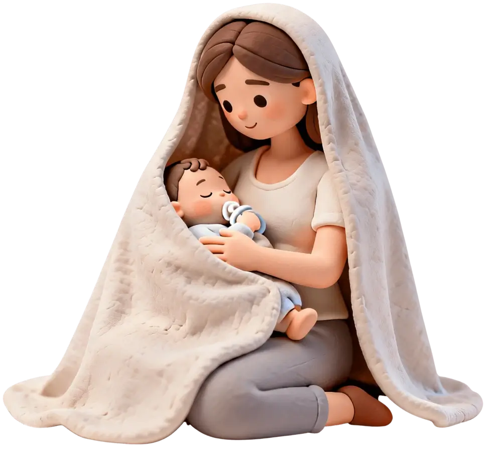 Atak haftası hesaplama sayfası için anne ve bebek görseli